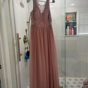 City Studio Pink Lace Formal Dress